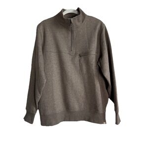 Tasc Performance Mens Size Large Brown Legendary Fleece 1/4 Zip Pullover Organic